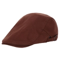 Casquette plate classique en coton marron avec boucle latérale en métal vintage - L (58-60cm) / Café