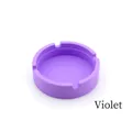 Runder Silikon Aschenbecher in Violett, hitzebeständig mit drei Kerben für Zigaretten - Violett