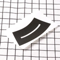 DIY curved black railway track sticker with white line for toy road play on checkered background - Large Curve