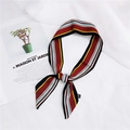 French retro red striped silk scarf for handbags and hair styling with chic bow tie - 5 Vertical Stripes Red