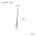 Forchetta da frutta argento in acciaio inox 304 design foglia da 14 cm per 1,5 cm - Forchetta per Torta Argento Opaco