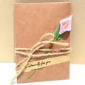 Brown kraft paper card featuring a pink calla lily and Especially for you banner - Pink Lily