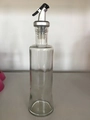 Bottiglia per olio in vetro sottile con beccuccio argento e tappo antigoccia - Bottiglia in Vetro Trasparente