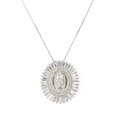 Detail van Onze-Lieve-Vrouw van Guadalupe medaillon met baguette-geslepen zirkonia - Zilver