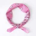Pink paisley patterned silk scarf made of lightweight fabric with a stylish square design - Paisley Pink