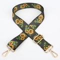 Verstellbarer breiter Taschenriemen mit gelbem Sonnenblumenmuster und goldenen Haken - Sonnenblumen-Muster Silberhaken