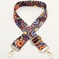 Adjustable bohemian mandala pattern wide shoulder strap with light gold metal hooks - Mandala Pattern Silver Hook