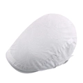 Gorra plana blanca ajustable para mujer en gasa arrugada transpirable con hebilla lateral - Blanco
