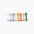 Set van acht kleurrijke roestvrijstalen lipringen met kegelvormige uiteinden in neon - 8-delige mix kleuren set
