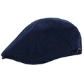 Béret plat classique en coton bleu foncé pour hommes et femmes avec boucles réglables - L (58-60cm) / Bleu Marine