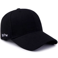 Gorra de béisbol negra de algodón con bordado lateral Grl Pwr de estilo urbano casual - Ajustable / Negro