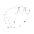 Catenina per occhiali con occhio blu e perline argentate per occhiali da vista - Perline Evil Eye Argento Blu