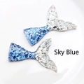 Sky blue glitter resin mermaid tails for DIY phone cases and cake decorations - Sky Blue