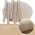 Beige oval PVC placemat with bamboo texture weave, 45x32.5cm heat resistant table mat - Cream Yellow Vertical Pattern