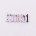 Set van 8 kleurrijke roestvrijstalen labret studs met unieke spettertextuur afwerking - Spike Labret Stud Set / Multicolor Gemengd (8 stuks/Set)