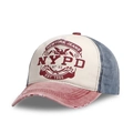 Vintage cotton baseball cap with retro shield embroidery in contrast red and blue colors - Adjustable / Grey Blue Patchwork-NYPD (15)