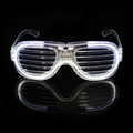 White LED shutter glasses with glowing light strips for KTV and party atmosphere - White