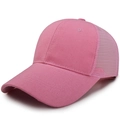 Rosa atmungsaktive Mesh-Baseballkappe für Erwachsene mit Baumwoll-Frontpanel - Verstellbar / Rosa