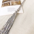Detail view of the silver cat wand featuring a shiny diamond ball and holographic tassels - Silver