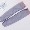 Sheer purple mesh crew socks with elastic cuffs, thin and transparent summer style - One Size / Navy Blue