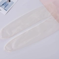 Elegant sheer beige mesh socks with a silky finish and breathable transparent texture - One Size / Apricot