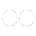 Minimalist silver geometric hoop earrings with polished metallic finish for women - Silver