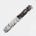 Kids sequin snap bracelet featuring a vibrant multicolor and silver dual-tone design - Colorful Silver