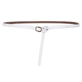 Cinturón fino de cuero blanco para mujer con hebilla cuadrada vintage para vestidos - 105cm / Blanco