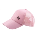 Atmungsaktive rosa Mesh-Basecap mit M-Metalllogo für sommerlichen Sonnenschutz - Kinder Rosa