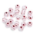 Bulk 12mm white acrylic baseball beads with red stitching for DIY sports bracelet making - White and Red Baseball / 12mm (ai-50 Pieces/Pack)