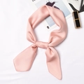 Elegant light pink satin square scarf with a silky finish and soft texture - 70x70cm / Light Pink