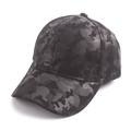 Klassieke camouflage baseballpet met gebogen klep en donkergrijs camouflagepatroon - Zwart Camouflage