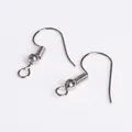 Crochets d'oreilles argentés avec boule et ressort pour bijoux faits main DIY - K Blanc/Argent