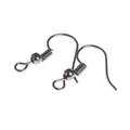 Ganchos para pendientes DIY con bola y espiral en acabado gris metálico oscuro - Negro de Pistola