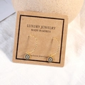 Evil Eye drop earrings in golden finish with sparkling blue and white crystals - Gold (ED559)