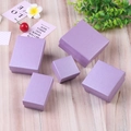 Purple textured jewelry gift box set for rings and necklaces on light wood background - 5X5X3cm / Pink Purple
