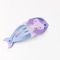 Detail of purple mermaid BB hair clip with colorful star accents for girls - Purple Mermaid
