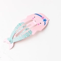 Pink mermaid shaped metal BB hair clip with cute cartoon face for girls and kids - Pink Mermaid