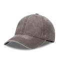 Casquette de baseball classique en coton délavé gris anthracite avec finition vintage - Réglable / Café Charbon(4)