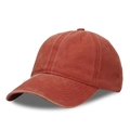 Classic washed cotton baseball cap in brick red finish with adjustable strap - Adjustable / Reddish Brown(8)