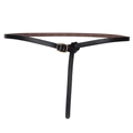 Cinturón fino de cuero negro para mujer con hebilla cuadrada de metal dorado vintage - 105cm / Negro