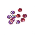 Cabochon rotondi da 6 mm in resina rosso scuro con squame di pesce e lucentezza AB cangiante - Rosso Iridescente (8-6MM)
