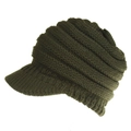 Detail of dark green knit baseball cap showing thick ribbed texture and short brim design - M (56-58cm) / Army Green