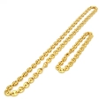 Collana classica con maglie a chicco di caffè dorata in acciaio inox e chiusura a bottone - Collana E Bracciale / Oro