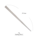 Polished silver stainless steel chopsticks 23.5cm long minimalist tableware design - Stainless Steel Chopsticks