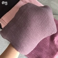 Macro detail of lavender pleated cotton linen scarf with fine vertical crinkle texture - Purple