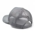 Detail view of silver sequin ponytail baseball cap with breathable mesh and CC brand patch - Adjustable (No Label) / Silver Sequin