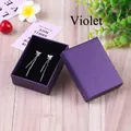 Silver butterfly tassel earrings presented in a luxury violet jewelry gift box - 7x9x3cm / Violet