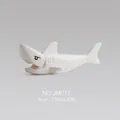 White shark animal building block toy model JM012 with black printed eyes and fins - White Shark