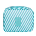 Trousse de toilette de voyage à rayures bleues et blanches avec patch Travel en relief - Rayure Bleue